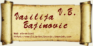 Vasilija Bajinović vizit kartica